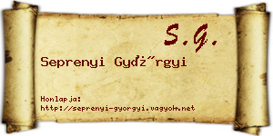 Seprenyi Györgyi névjegykártya