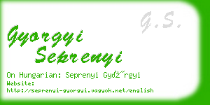 gyorgyi seprenyi business card